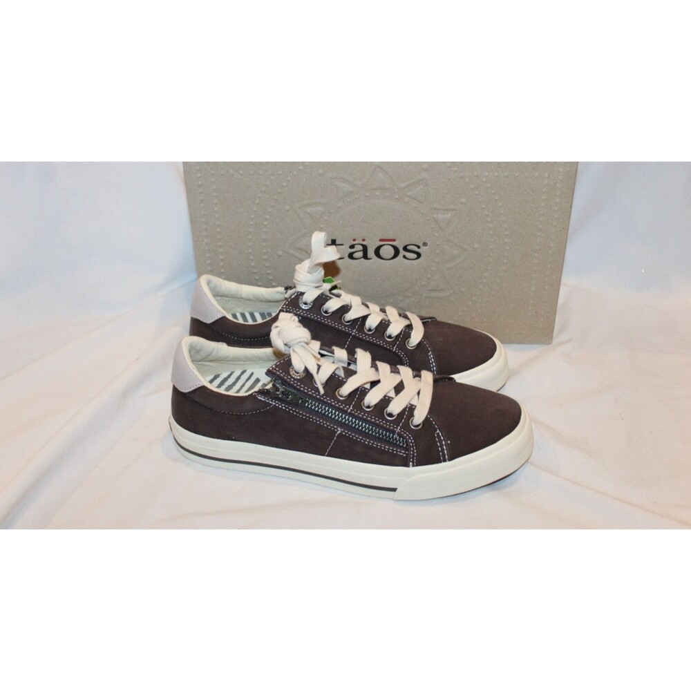Taos Women's Z-Soul Canvas Side Zip Sneakers NIB SZ 8 GRAPHITE DISTRESSED GRAY
